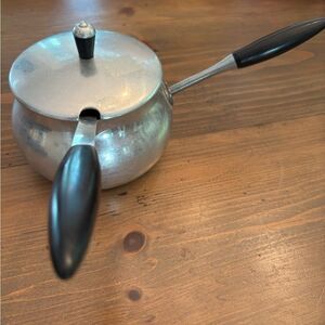 VINTAGE 1960S PURALUM ALUMINUM FONDUE POT GRAVY MILK WARMER MELT CHOCOLATE LADLE